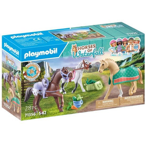 PLAYMOBIL 71356 3 cavalli Morgan, Quarter Horse e Shagya - Cavalli della cascata - Dai 5 anni in su