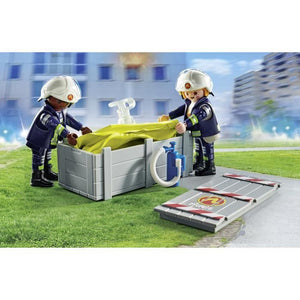 PLAYMOBIL 71465 Pompieri con cuscino di salvataggio - Action Heroes - Pompieri - Dai 4 anni in su