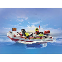 PLAYMOBIL 71464 Motoscafo e moto d'acqua - Action Hereos - Vigili del fuoco - Dai 4 anni in su