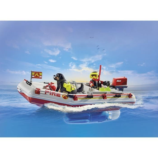PLAYMOBIL 71464 Motoscafo e moto d'acqua - Action Hereos - Vigili del fuoco - Dai 4 anni in su