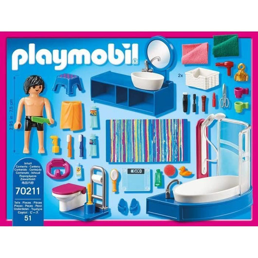 PLAYMOBIL 70211 - Casa delle bambole La Maison Traditionnelle - Bagno con vasca - Novità per il 2020