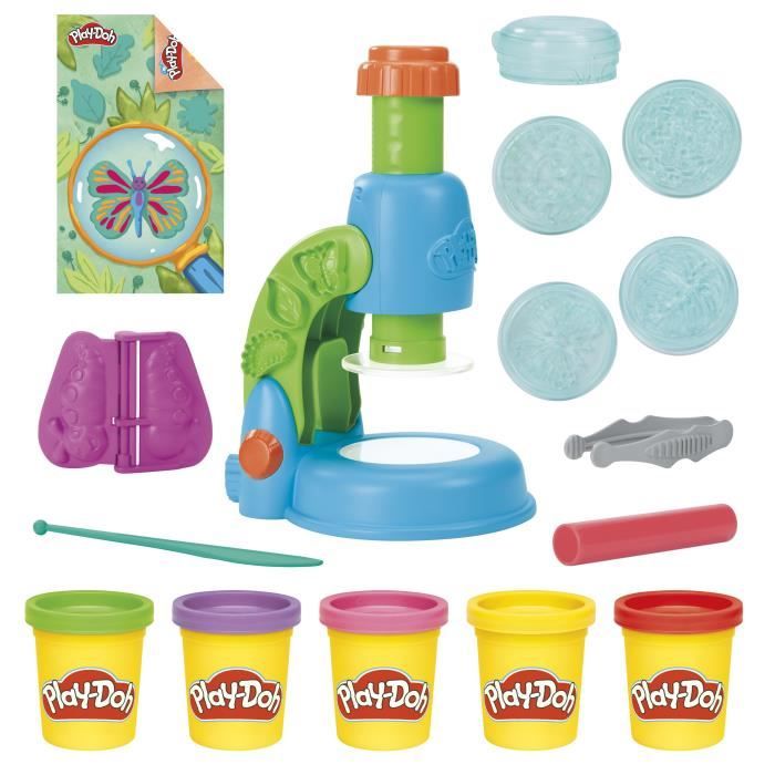 Play-Doh My Little Microscope, pasta da modellare, 9 accessori e 5 colori, dai 3 anni