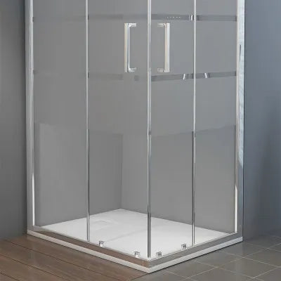 Box doccia angolare 70x140 cm doppio scorrevole in cristallo serigrafato Ted