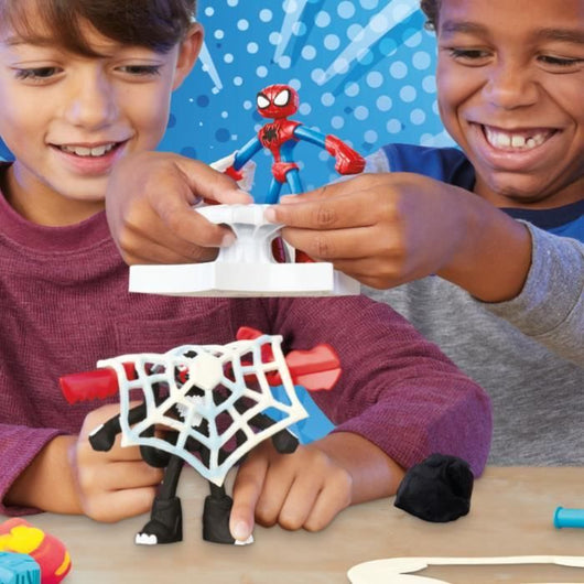Play-Doh Spider-Man, set Slash Attack con 2 personaggi flessibili, 7 accessori e pasta modellabile, dai 4 anni, Marvel