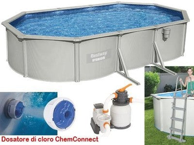 PISCINE PISCINA RIGIDA HYDRIUM CM. 610x360x120H BESTWAY 56369 CON ACCESSORI