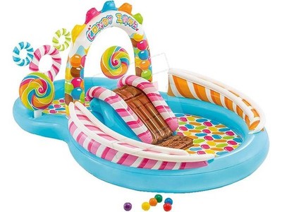 PISCINA GIOCO GONFIABILE PLAY INTEX PISCINE PER BIMBI CANDY ZONE CM. 170x168x122