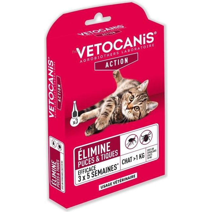 Pipette VETOCANIS Spot On, Anti-pulci e Anti-tick - Per cat