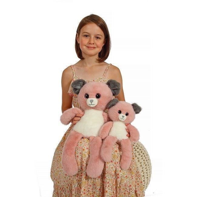 Peluche cane Leggies - GIPSY TOYS - Rosa e grigio, 48 cm