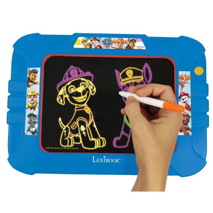 PAT 'PATROUILLE Ardesia per disegnare neon con pennarelli e modelli colorati - LEXIBOOK