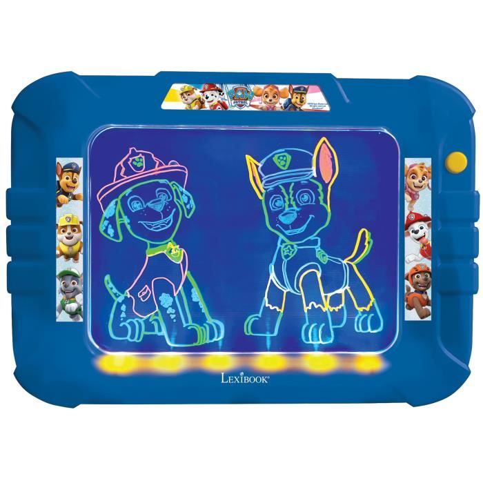 PAT 'PATROUILLE Ardesia per disegnare neon con pennarelli e modelli colorati - LEXIBOOK