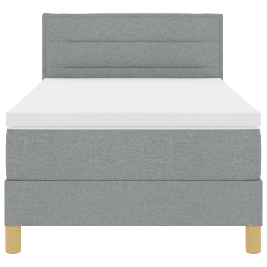Letto con Box Spring con materasso Grigio chiaro 80x200 cm Tessuto
