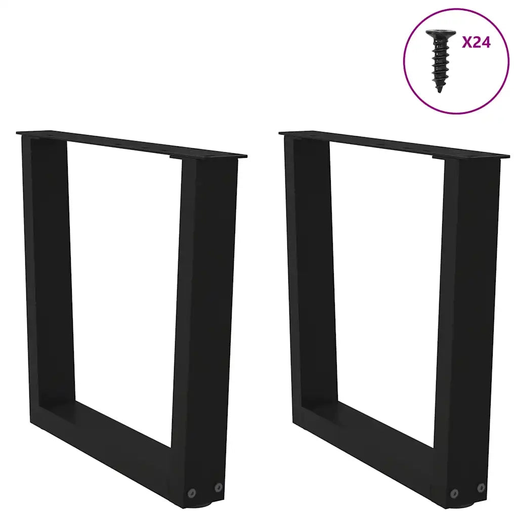 Gambe per Tavolino da Caffè a Forma di V 2 pz Nere 60x(42-43,3) cm Acciaio 4012632
