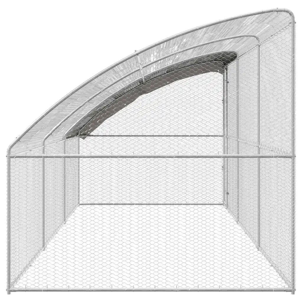 Gabbia per polli 3 pcs Argento 600 x 200 x 200 cm Acciaio e PE