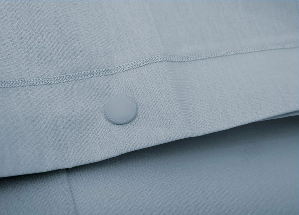 Completo Lenzuola In 100% Cotone In Tinta Unita Made In Italy - Matrimoniale - Azzurro