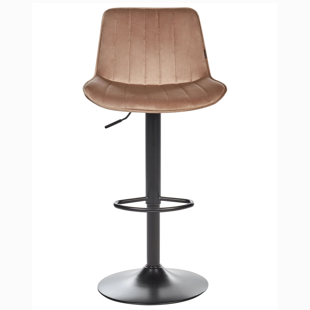 Set di 2 sedie da bar in velluto marrone gambe in acciaio nero senza braccioli set da pranzo salotto soggiorno moderno