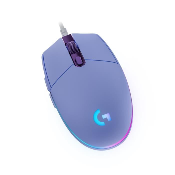 Mouse da gioco cablato - LOGITECH G - G203 - LIGHTSYNC - RGB - Colore lilla