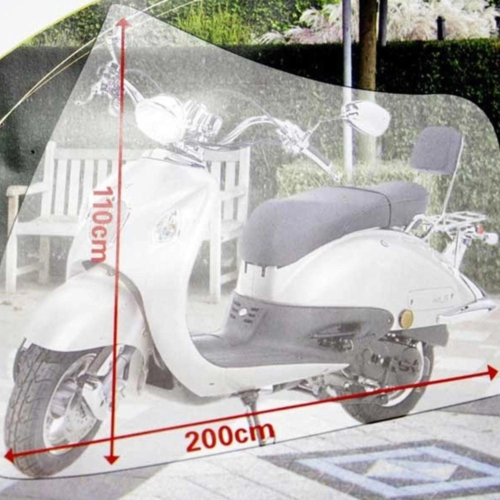 Trade Shop - Coprimoto Copri Moto Scooter Bicicletta 110 X 200 Cm Bianco Peva Impermeabile -