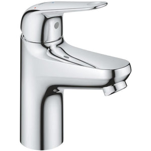 Miscelatore monocomando lavabo - GROHE Swift - 24323001 - Cromo - Taglia S - Apertura acqua fredda - Risparmio idrico - Scarico click-clack