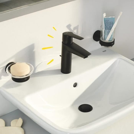Miscelatore monocomando lavabo - GROHE Start - 242092432 - Nero opaco - Taglia S - Risparmio idrico - Estraibile e scarico