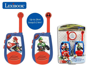 MARIO KART Walkie-talkie digitali per bambini, portata 2 km e funzione codice Morse LEXIBOOK