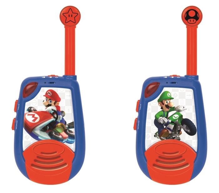 MARIO KART Walkie-talkie digitali per bambini, portata 2 km e funzione codice Morse LEXIBOOK