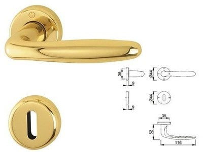 MANIGLIE HOPPE ROISSY CON ROSETTA M1941/88/88S MANIGLIA PORTE FINESTRE