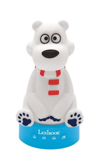 LEXIBOOK - Contatore di storie 3D dell'orso - con luce notturna, musica e variazione di colore 17 cm (francese)