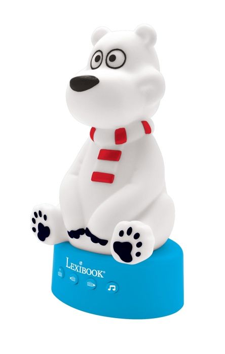LEXIBOOK - Contatore di storie 3D dell'orso - con luce notturna, musica e variazione di colore 17 cm (francese)