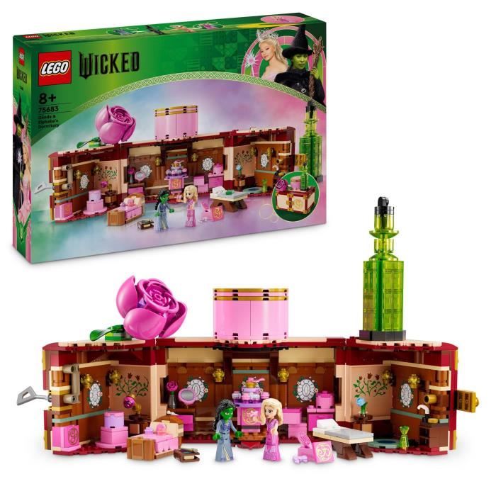 LEGO Wicked 75683 Il dormitorio di Glinda ed Elphaba - Modello da collezione con mini-doll