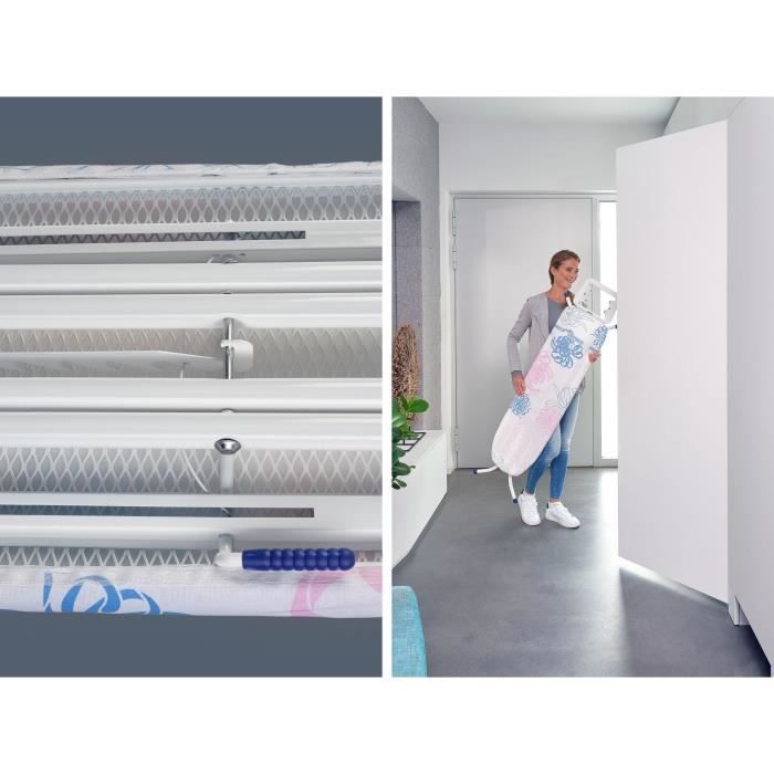 LEIFHEIT 72577 Classic M Asse da stiro Basic, asse da stiro 120x38 cm, regolabile in altezza con poggiaferro fisso