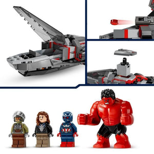 LEGO Marvel 76292 Captain America vs Hulk Rosso - Aereo da caccia costruibile