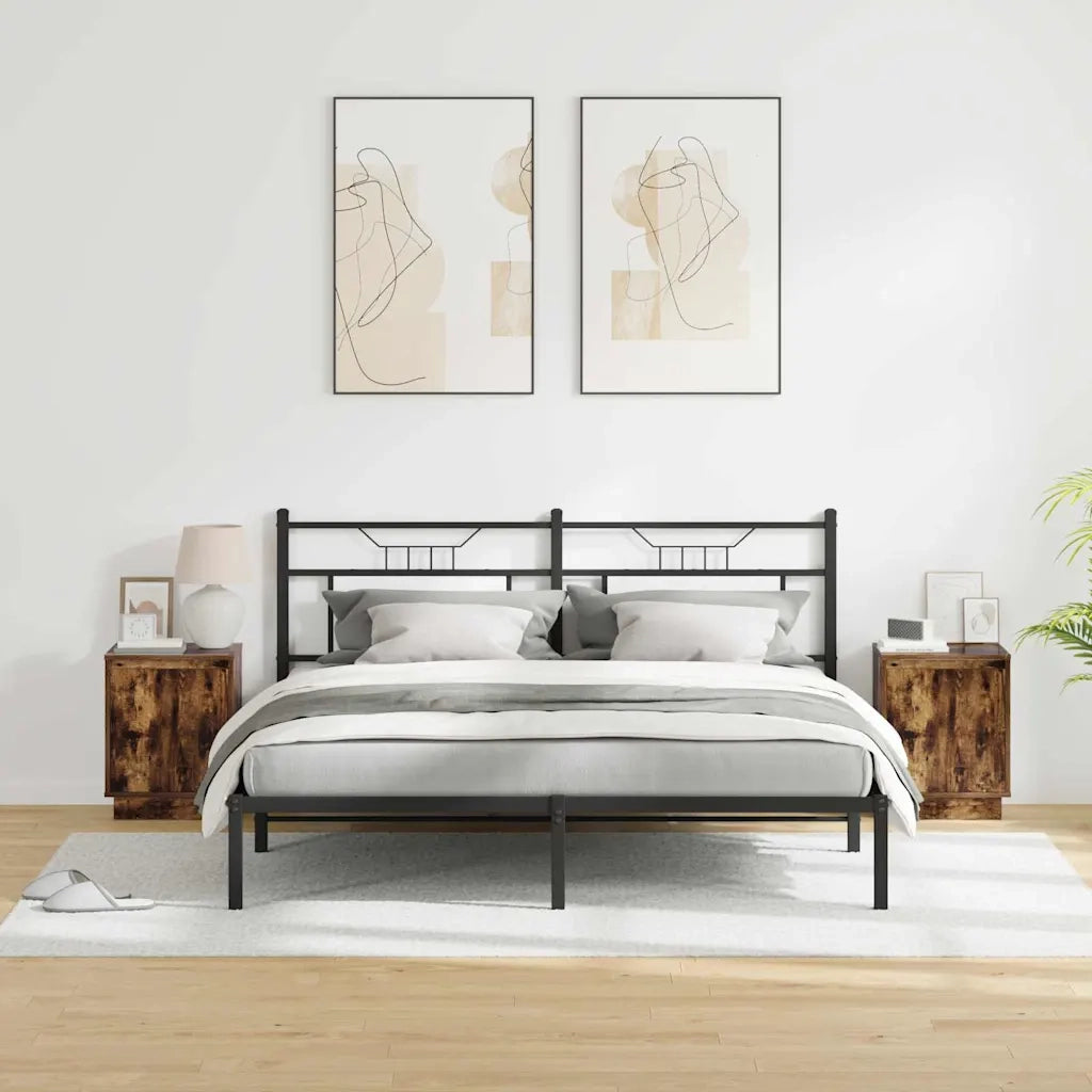 Set di 2 Comodini | Armadio da Notte | Mobiletto da notte con Rovere fum¨¦ 39 x 34.5 x 50 cm