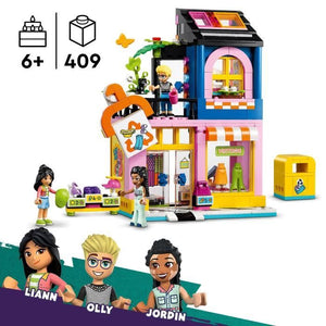 LEGO Friends Negozio di abbigliamento vintage, modello con mini-doll di Olly, Liann e Jordin e un gatto 42614 Friends, 42614
