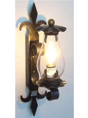 LANTERNA LAMPADA APPLIQUE PLAFONIERA IN FERRO BATTUTO TRENTO CM.36