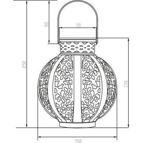 Lanterna in metallo vintage beige 10 lumens h17cm - galix