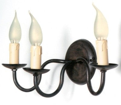 LANTERNA APPLIQUE ASSISI A 3 LUCI in ferro battuto