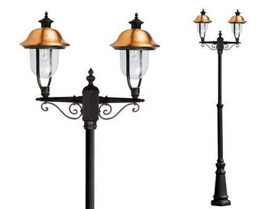 LAMPIONI VERONA- APOLLO 2LUCI SU PALO LANTERNE ILLUMINAZIONE GIARDINO H MAX 252