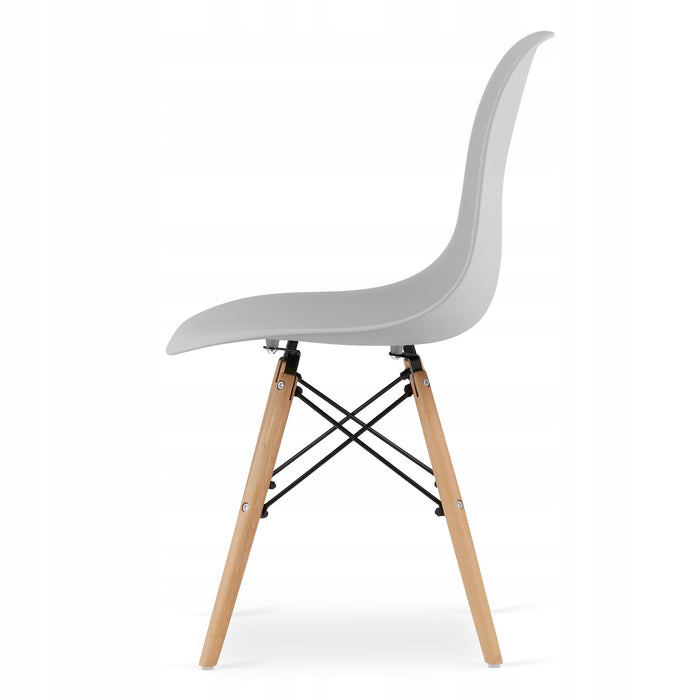 Tavolo rotondo Valora KOVA Ø80 bianco + 3 sedie OSAKA grigio