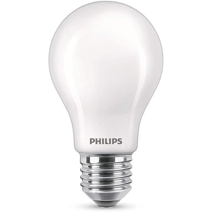 Lampadina LED Philips Equivalent60W E27 Bianco caldo non regolabile, vetro, set di 2