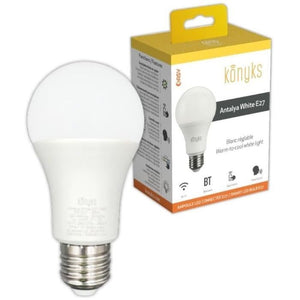 Lampadina connessa - KONYKS - Bianco Antalya E27 - LED Wifi + Bt - 780 Lumen - 9 W - Bianca orientabile - Compatibile con Alexa / Google Home