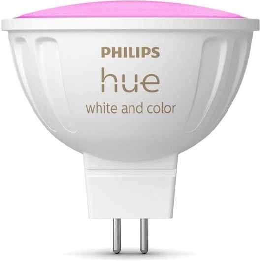 Lampadina connessa - PHILIPS HUE - MR16 - Luce bianca e colorata - Compatibile con Bluetooth - Funziona con app e voce