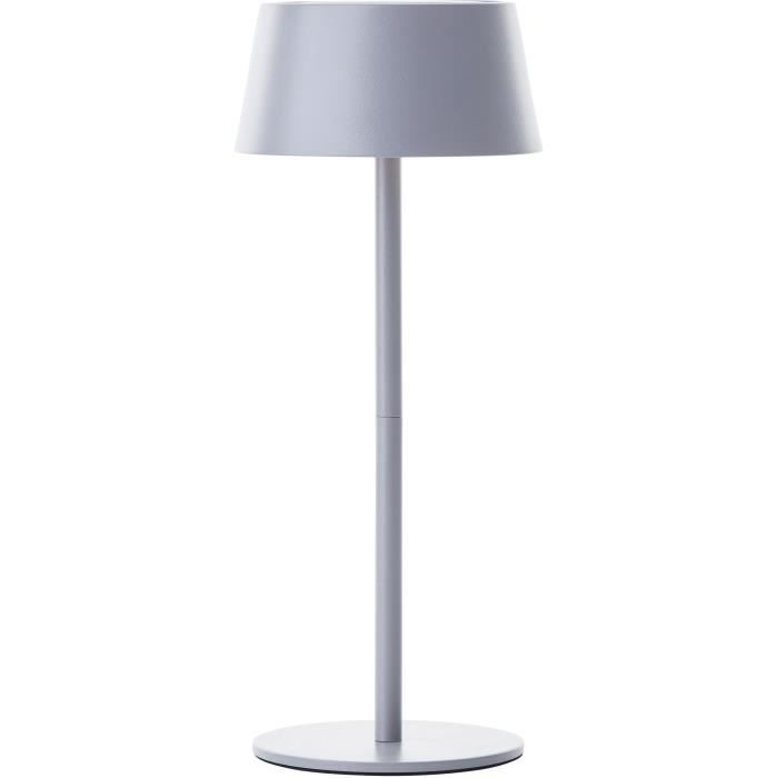 Lampada da tavolo per esterno - BRILLIANT - PICCO - LED e solare - Metallo e plastica - 5 W - Grigio satinato