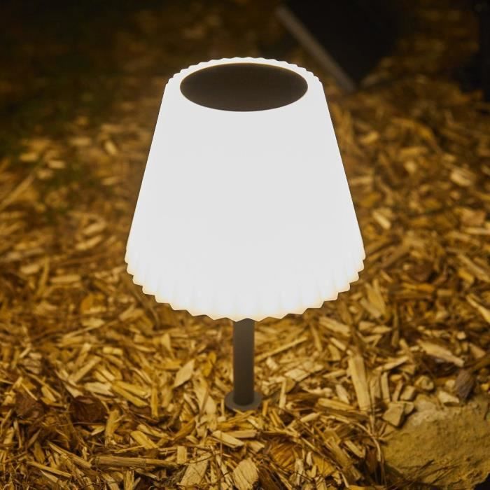 Lampada da tavolo solare 2 in 1 per piantare o posizionare - LUMISKY - BOUFFANT - H62 cm - LED bianco dimmerabile