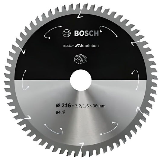 Lama per sega circolare BOSCH PROFESSIONAL in metallo duro 216 x 30 x 2,2 mm (64 denti) - Alluminio