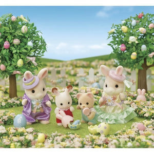 La caccia alle uova per i fratelli e le sorelle Rabbit Marguerite - Famiglie Sylvanian