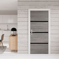 Kit Ristrutturazione Porta - NORDLINGER PRO - 4 Lastre 85 x 50 cm & 3 Profili Neri 85 x 2 cm - Rovere Greige