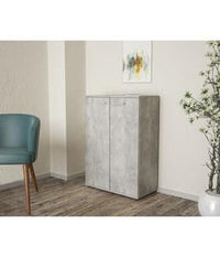 KIT MOBILE 2 ANTE CM. 68X95X34 BIANCO VENANTO ROVERE GRIGIO CEMENTO