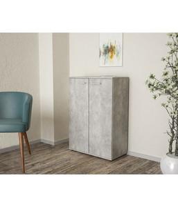 KIT MOBILE 2 ANTE CM. 68X95X34 BIANCO VENANTO ROVERE GRIGIO CEMENTO