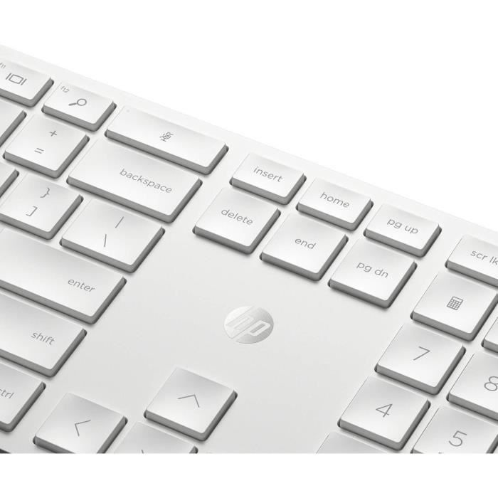 HP 650 - set tastiera e mouse - AZERTY francese - bianco