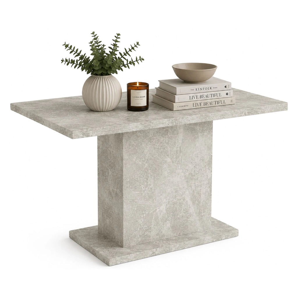 Litarari, Tavolo Fisso 6 Posti, 138x80x74h cm Grigio Cemento